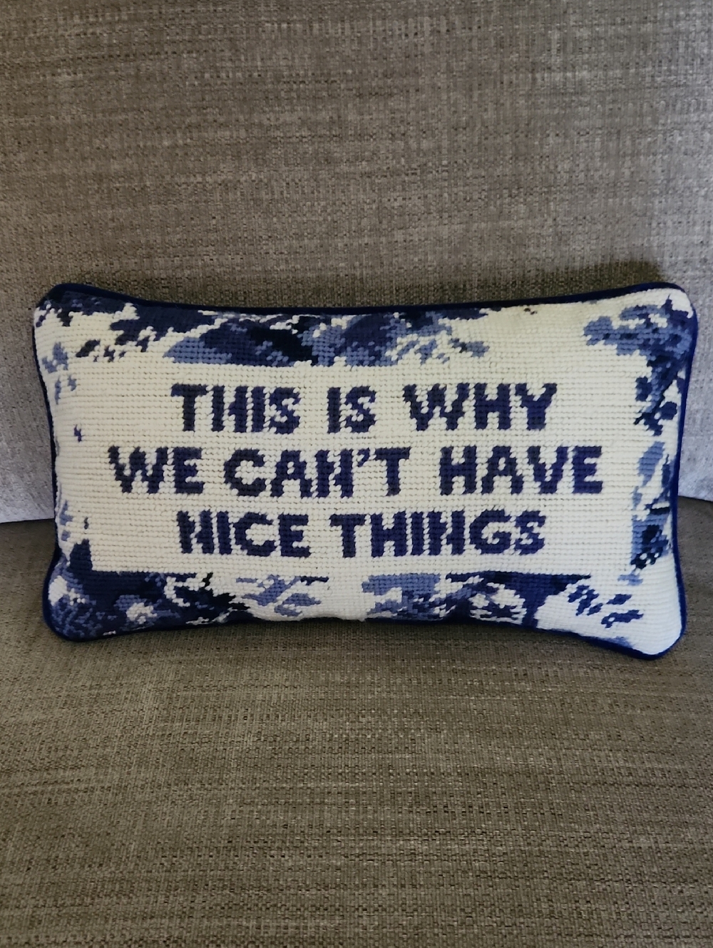 Furbish Needlepoint Pillow Nice Things